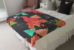 Benjamin Tate Design Maple Leaf Geometrics Blanket in Natural - Size: 120 cm x 150 cm - thumbnail 3
