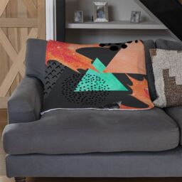 Benjamin Tate Design Maple Leaf Geometrics Blanket in Natural - Size: 120 cm x 150 cm - thumbnail 2