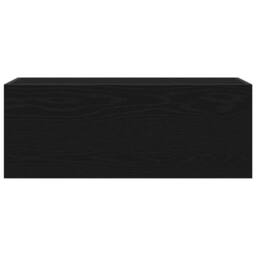 Berkfield Home Decorative Bathroom Wall Cabinet Black 80x25x30 cm Engineered Wood - Size: 80 x 25 x 30 cm - thumbnail 6