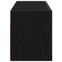 Berkfield Home Decorative Bathroom Wall Cabinet Black 80x25x30 cm Engineered Wood - Size: 80 x 25 x 30 cm - thumbnail 7