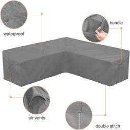 Gr8 Garden Garden Waterproof L Shape Sofa Cover Protector in Grey - thumbnail 3
