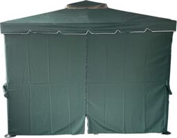 Shatchi 3m x 4m Garden Gazebo with Curtains & Mosquito Netting - Heavy-Duty Aluminium Frame in Green - thumbnail 4