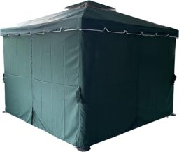 Shatchi 3m x 4m Garden Gazebo with Curtains & Mosquito Netting - Heavy-Duty Aluminium Frame in Green - thumbnail 5