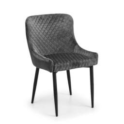 Cheshire Cromwell Premium Grey Velvet Dining Chairs - Set of 2 - thumbnail 2