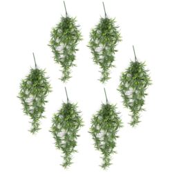 Leaf Artificial Hanging Trailing Plant UV Fire Resistant Fronded Thyme 70cm Pack of 6 in Green - thumbnail 1