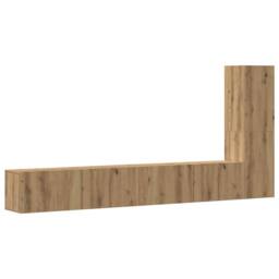 Berkfield Home Classic 3 Piece TV Cabinet Set Wall-mounted Artisan Oak Engineere - thumbnail 3