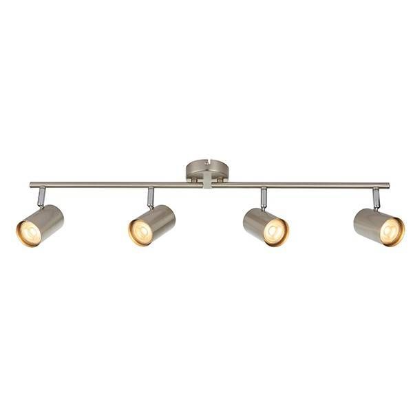 Netlighting Arezzo 4 Light Spotlight Bar Satin Chrome Effect Chrome Plate GU10 in Grey