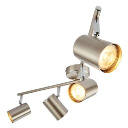 Netlighting Arezzo 4 Light Spotlight Bar Satin Chrome Effect Chrome Plate GU10 in Grey - thumbnail 3