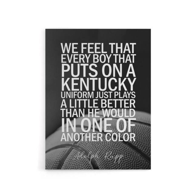 "Artery8 Basketball Coach Adolph Rupp Sport Quote Canvas Wall Art Print in Grey - Size: W12"" x H16""" - image 1
