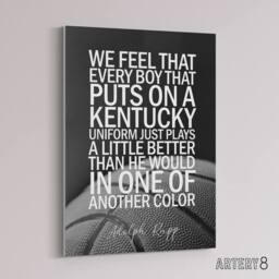 "Artery8 Basketball Coach Adolph Rupp Sport Quote Canvas Wall Art Print in Grey - Size: W12"" x H16""" - thumbnail 2
