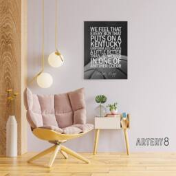 "Artery8 Basketball Coach Adolph Rupp Sport Quote Canvas Wall Art Print in Grey - Size: W12"" x H16""" - thumbnail 3