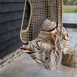 Benjamin Tate Design Warm Toned Liquid Marble Blanket in Natural - Size: 120 cm x 150 cm - thumbnail 4