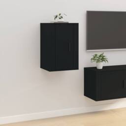 Berkfield Home Wall Mounted TV Cabinets 2 pcs Black 40x34.5x60 cm - thumbnail 4