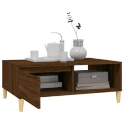 Berkfield Home Coffee Table Brown Oak 90x60x35 cm Engineered Wood - Size: 90 x 60 x 35 cm - thumbnail 4