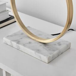 FurnitureboxUK Saffron Energy Efficient Gold Marble & Metal Table Lamp Light (Including Bulb) in Black - thumbnail 4