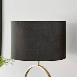 FurnitureboxUK Saffron Energy Efficient Gold Marble & Metal Table Lamp Light (Including Bulb) in Black - thumbnail 3