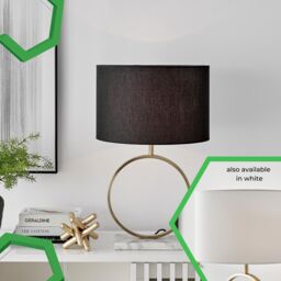 FurnitureboxUK Saffron Energy Efficient Gold Marble & Metal Table Lamp Light (Including Bulb) in Black - thumbnail 8