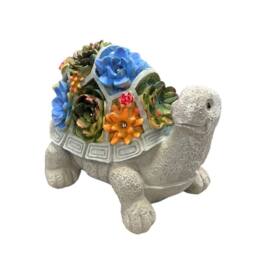Havendro Large Solar Tortoise Garden Ornament Light Up Lamp in Grey - Size: 0.6m2 - thumbnail 3