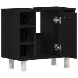 Berkfield Home Bathroom Cabinet Black Oak 60x32x54 cm Engineered Wood - Size: 60 x 32 x 54 cm - thumbnail 5