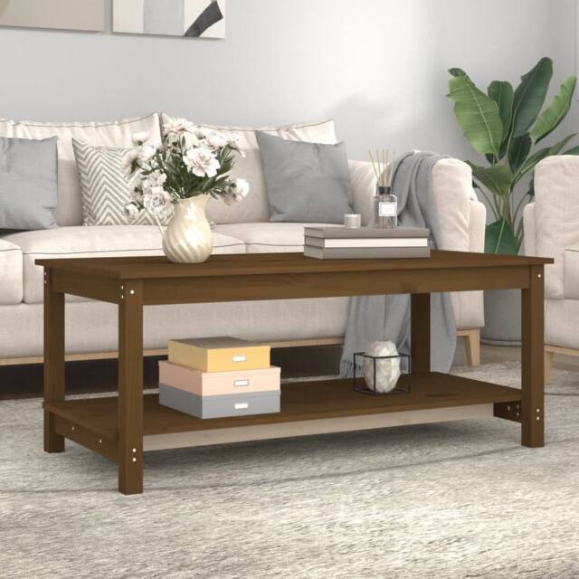Berkfield Home Beautiful Coffee Table Honey Brown 110x55x45 cm Solid Wood Pine - Size: 110 x 55 x 45 cm - image 1