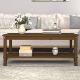 Berkfield Home Beautiful Coffee Table Honey Brown 110x55x45 cm Solid Wood Pine - Size: 110 x 55 x 45 cm - thumbnail 2