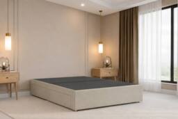 "Chester & Oakley Lorenzo Plush Divan Bed Base 2 Drawers Same Side - 26"" Headboard in Cream - Size: Small Double" - thumbnail 5