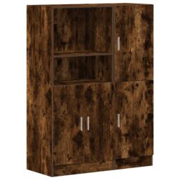 Berkfield Home 2 Piece Kitchen Cabinet Set Smoked Oak Engineered Wood in Brown - thumbnail 2