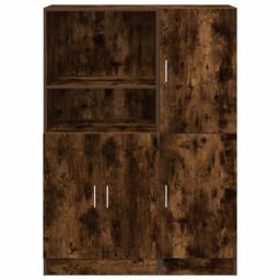 Berkfield Home 2 Piece Kitchen Cabinet Set Smoked Oak Engineered Wood in Brown - thumbnail 5