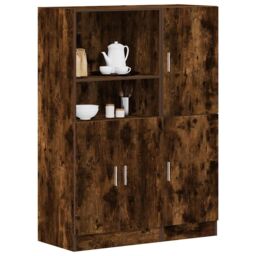 Berkfield Home 2 Piece Kitchen Cabinet Set Smoked Oak Engineered Wood in Brown - thumbnail 1
