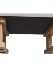 Living and Home Linen Upholstered Wooden Legs Footstool in Beige - thumbnail 8