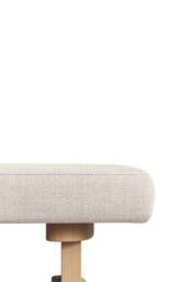 Living and Home Linen Upholstered Wooden Legs Footstool in Beige - thumbnail 6