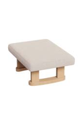 Living and Home Linen Upholstered Wooden Legs Footstool in Beige - thumbnail 9