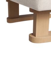 Living and Home Linen Upholstered Wooden Legs Footstool in Beige - thumbnail 7