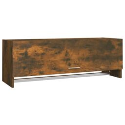 Berkfield Home Wardrobe Smoked Oak 100x32.5x35 cm Engineered Wood in Brown - thumbnail 2