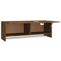 Berkfield Home Wardrobe Smoked Oak 100x32.5x35 cm Engineered Wood in Brown - thumbnail 5