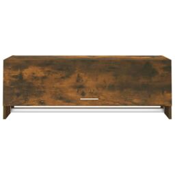 Berkfield Home Wardrobe Smoked Oak 100x32.5x35 cm Engineered Wood in Brown - thumbnail 3