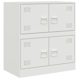 Berkfield Home Sideboard White 67x39x73 cm Steel - Size: 67 x 39 x 73 cm - thumbnail 2