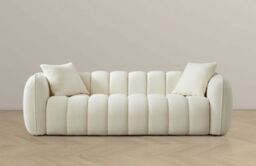 HOB Furniture Royal Oyster Sofa In Boucle - 7ft long in Cream - thumbnail 2