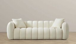 HOB Furniture Royal Oyster Sofa In Boucle - 7ft long in Cream - thumbnail 4