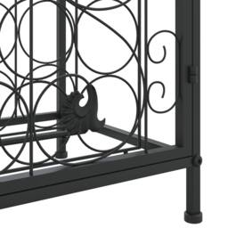 Berkfield Home Wine Rack for 33 Bottles Black 45x36x100 cm Wrought Iron - Size: 45 x 36 x 100 cm - thumbnail 6