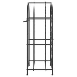 Berkfield Home Wine Rack for 33 Bottles Black 45x36x100 cm Wrought Iron - Size: 45 x 36 x 100 cm - thumbnail 4