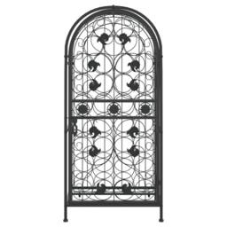 Berkfield Home Wine Rack for 33 Bottles Black 45x36x100 cm Wrought Iron - Size: 45 x 36 x 100 cm - thumbnail 3