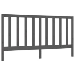 Berkfield Home Bed Headboard Grey 206x4x100 cm Solid Wood Pine - Size: 206 x 4 x 100 cm - thumbnail 2