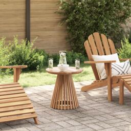 Berkfield Home Garden Side Table √ò50x49.5 cm Solid Wood Teak in Brown - Size: 50x49.5 cm - thumbnail 1