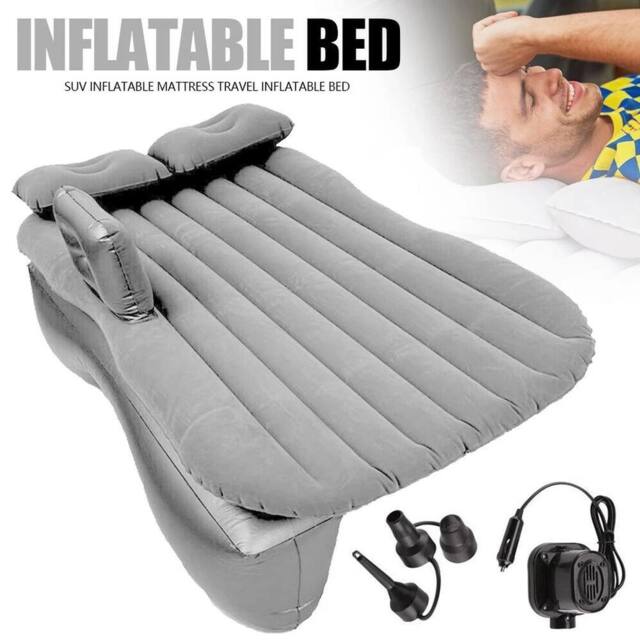 KORVIXA Inflatable Car Air Bed Rear Seat Mattress Travel Camping Grey - image 1