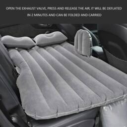 KORVIXA Inflatable Car Air Bed Rear Seat Mattress Travel Camping Grey - thumbnail 5