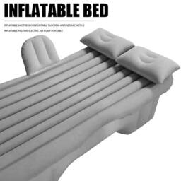 KORVIXA Inflatable Car Air Bed Rear Seat Mattress Travel Camping Grey - thumbnail 4