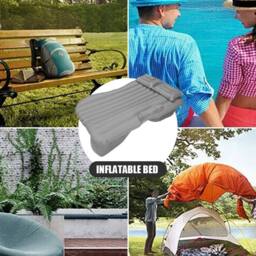 KORVIXA Inflatable Car Air Bed Rear Seat Mattress Travel Camping Grey - thumbnail 6