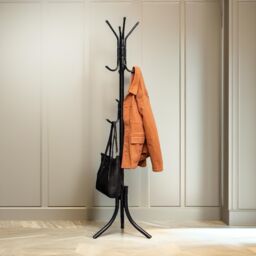Pirlo Plush Metal Coat Stand With 12 Hooks in Black - thumbnail 3