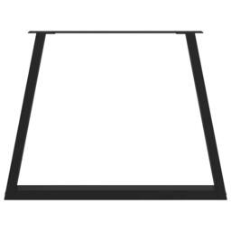 Berkfield Home Dining Table Legs V-Shape 2 pcs Black 100x(72-73.3) cm Steel - thumbnail 5